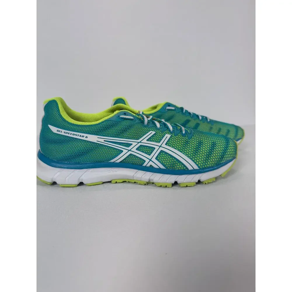 ASICS Gorpcore Gel Speedstar 6 Womens 9 T263N Running Shoes Blue Lime Green